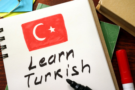 Learn turkish written in a notepad.  Education concept.の写真素材