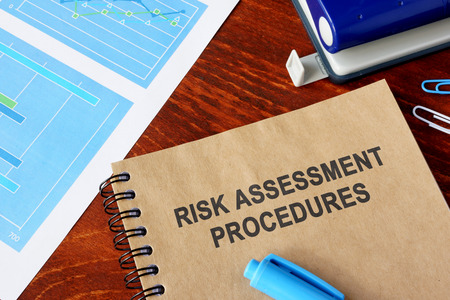 Book with the title Risk assessment and financial data.の写真素材