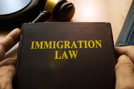 Immigration law on an office table.の写真素材