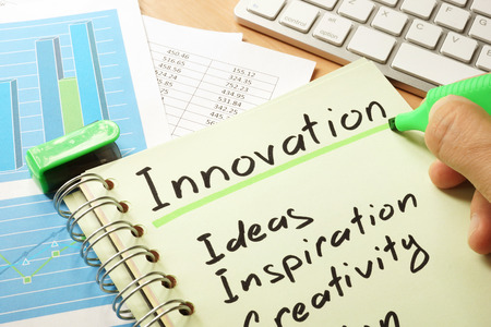 Innovation with list written in a note.の写真素材