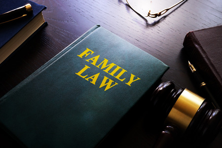 Family law on a table. Child custody and divorce concept.の写真素材