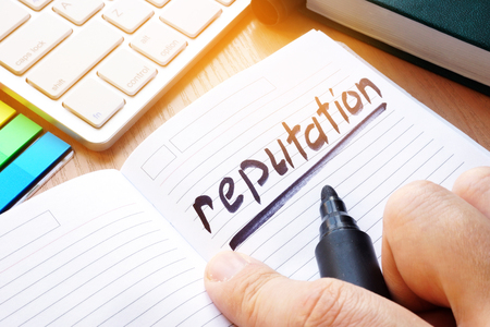 Note with written word reputation.の写真素材