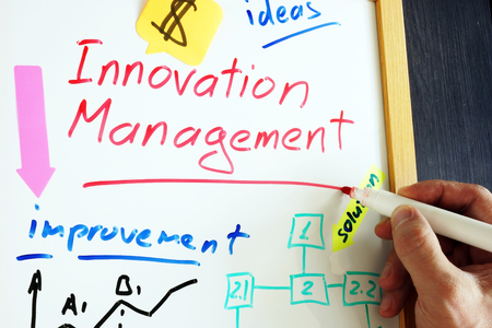 Innovation management written in the note.の写真素材