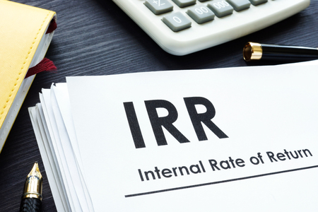 Internal Rate of Return IRR report on a table.の写真素材