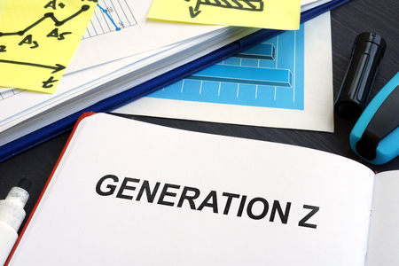 Generation Z written in a book. Marketing concept.の写真素材