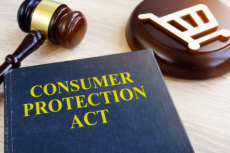 Consumer protection act and gavel on a table.の写真素材