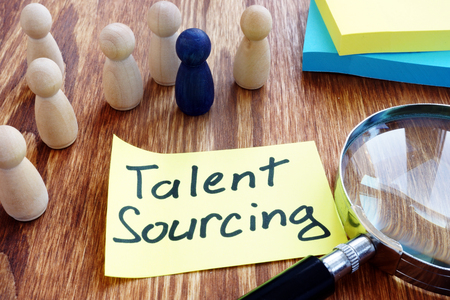Talent Sourcing written a piece of paper.の写真素材