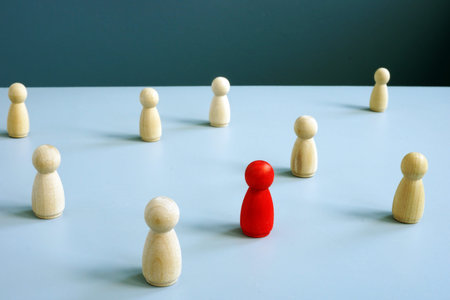 Individuality concept. Different and unique red figurine.