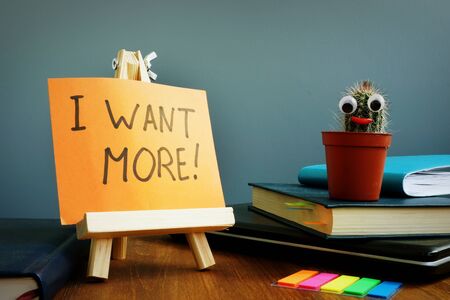 I want more sign on a workplace in the office.の写真素材