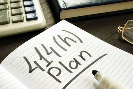 414h plan handwritten sign. Retirement planning.の写真素材