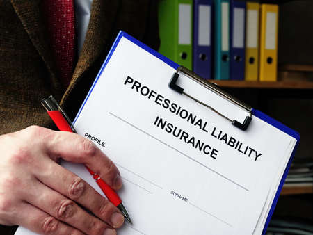 PLI professional liability insurance empty form ready for signing.の写真素材