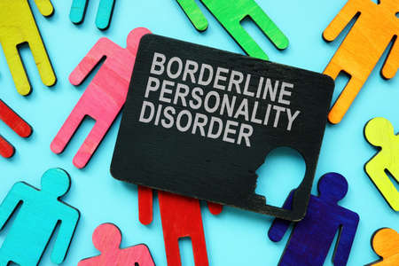 Plate with Borderline Personality Disorder BPD words.の写真素材