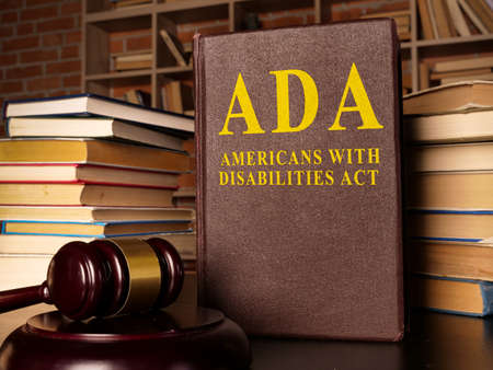 Gavel and Americans with Disabilities Act ADA book with documents.の写真素材