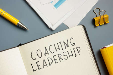 Marks about coaching leadership in the notepad.の写真素材
