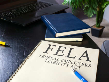 liability act FELA and pen on the surface.の写真素材