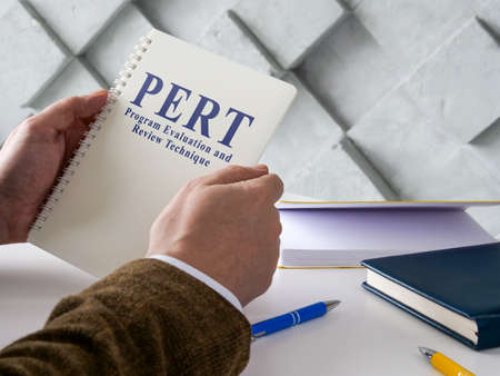 Program Project Evaluation and Review Technique PERT document.の写真素材