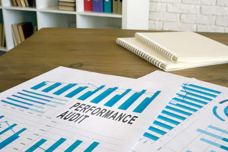 Performance audit report with data in the charts.の写真素材