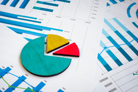 The financial analysis with business charts and graphs.
