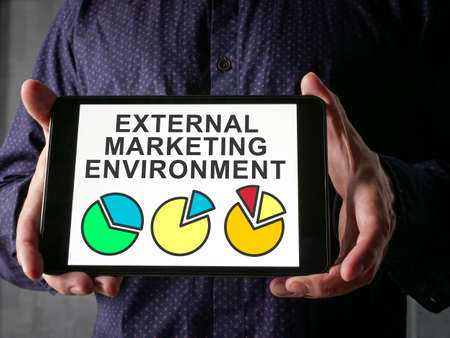 External marketing environment report in the hands.の写真素材