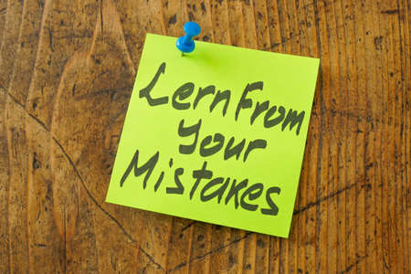 Learn from your mistakes inscription on the sticker.の写真素材