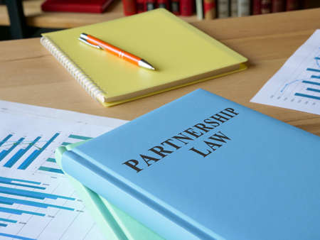 Partnership law book on the office desk.の写真素材