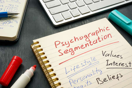 Marks about Psychographic segmentation on the page.の写真素材