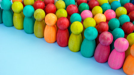 A crowd of colored figures as a symbol of diversity and inclusion.の写真素材