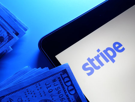 KYIV, UKRAINE - May 04, 2022. Logo of Stripe Payment Processing Platform.のeditorial素材