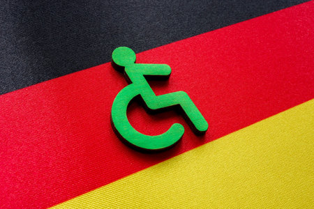 Disabled person sign and flag of Germany.