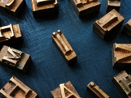 Letterpress and specific Ukrainian letter as symbol of Ukrainian language.の写真素材