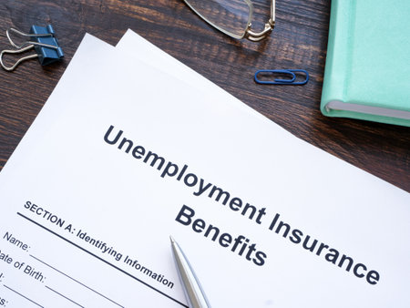 Unemployment Insurance benefits application for signing.の写真素材