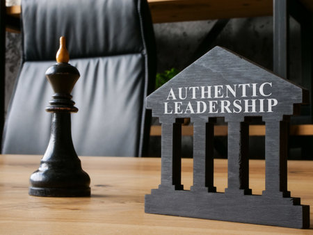 Chess king and authentic leadership sign.の写真素材