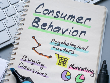 Consumer behavior marks in the notepad.の写真素材