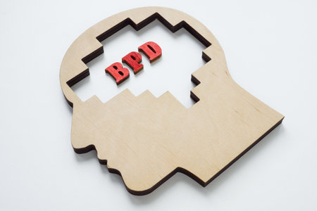 Head with letters BPD Borderline personality disorder.の写真素材