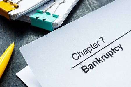 Documents about chapter 7 bankruptcy and pen.の写真素材
