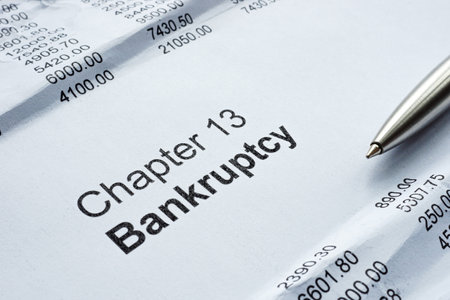 Chapter 13 bankruptcy financial report sheet.の写真素材