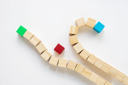 Two lines of dice as a symbol of leadership, overcoming obstacles and problem solving.