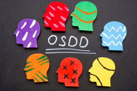 Colorful head models and the abbreviation OSDD Other Specified Dissociative Disorder.