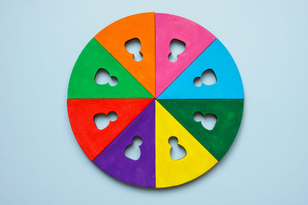 Circle with colorful segments. Diversity and inclusion.の写真素材