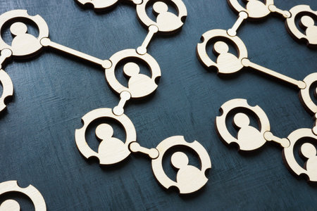 Connections through figures as a network.の写真素材