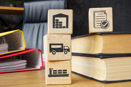Blocks representing logistics and supply chain.