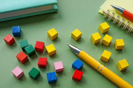 Colorful cubes as parts of the marketing funnel. Customer journey.の写真素材