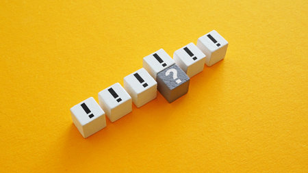 Exclamation marks and a question mark. Uncertainty and urgency.の写真素材