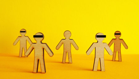 Crowd with hidden faces. Privacy and anonymity.の写真素材