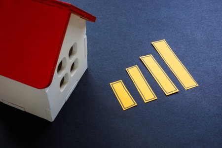 House with growing chart. Real estate growth and investment success.の写真素材