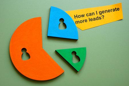 Chart with phrase how can I generate more leads. marketing strategy and business growth.の写真素材