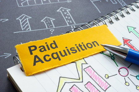 Paid acquisition with charts. Marketing spend efficiency.