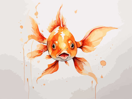Goldfish in watercolor style. Vector illustration for your design.のイラスト素材