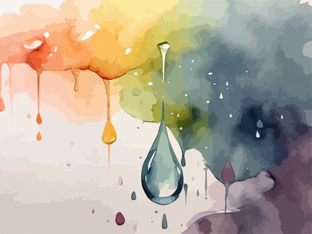 Watercolor background with paint splashes and drops. Vector illustration.のイラスト素材
