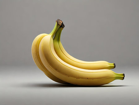 Bunch of bananas on a gray background. 3d render.の素材
